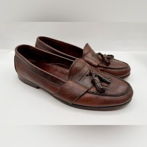 Cole Haan Country Tassel Loafers Brown Leather 9.5 D Vintage Mexico, genuine